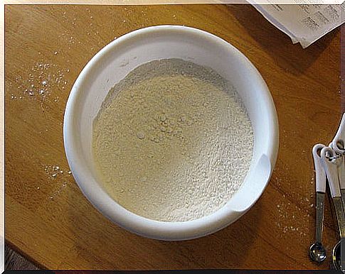 Baking soda in a bowl. 