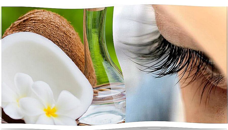 Natural treatment with coconut oil to thicken the eyelashes