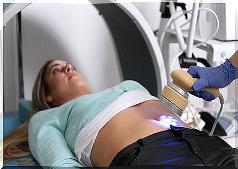 Woman having an ultrasound of her ovaries