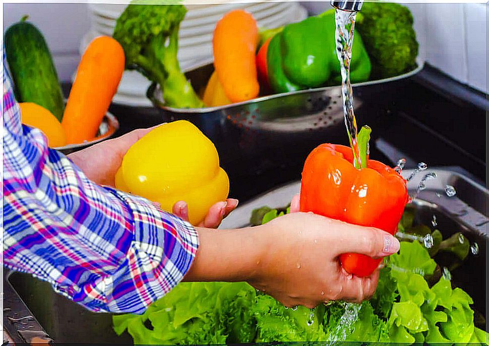 Sanitize fruits and vegetables